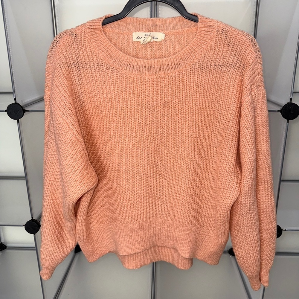H&M Women’s Knit Crew Neck Sweater Peach Color Size S